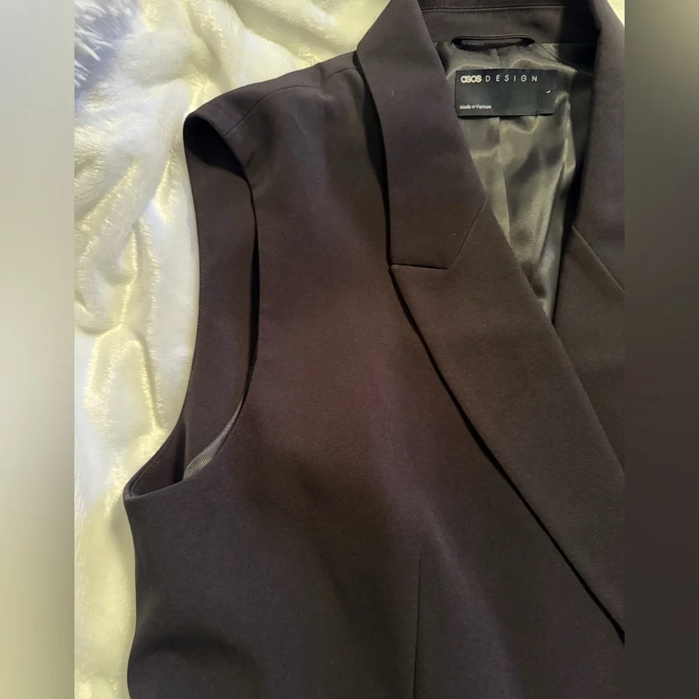 ASOS Black Sleeveless Blazer - Picture 9 of 14